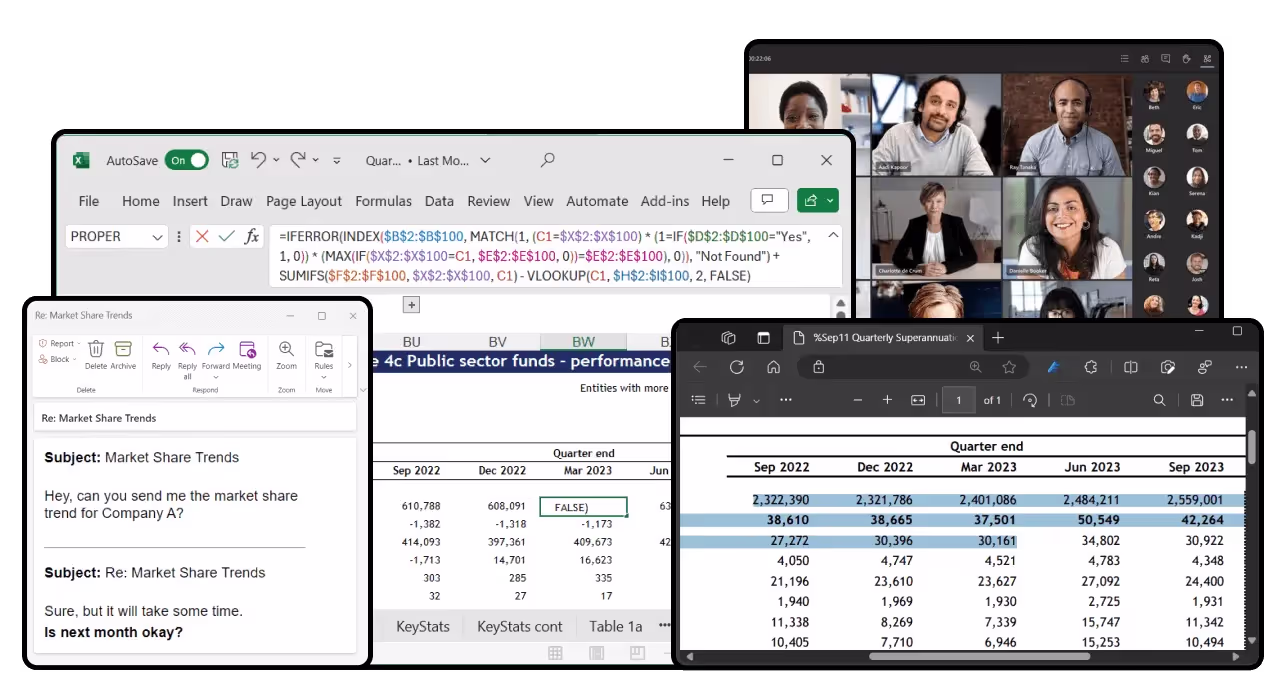 Screenshot of traditional market analysis tools